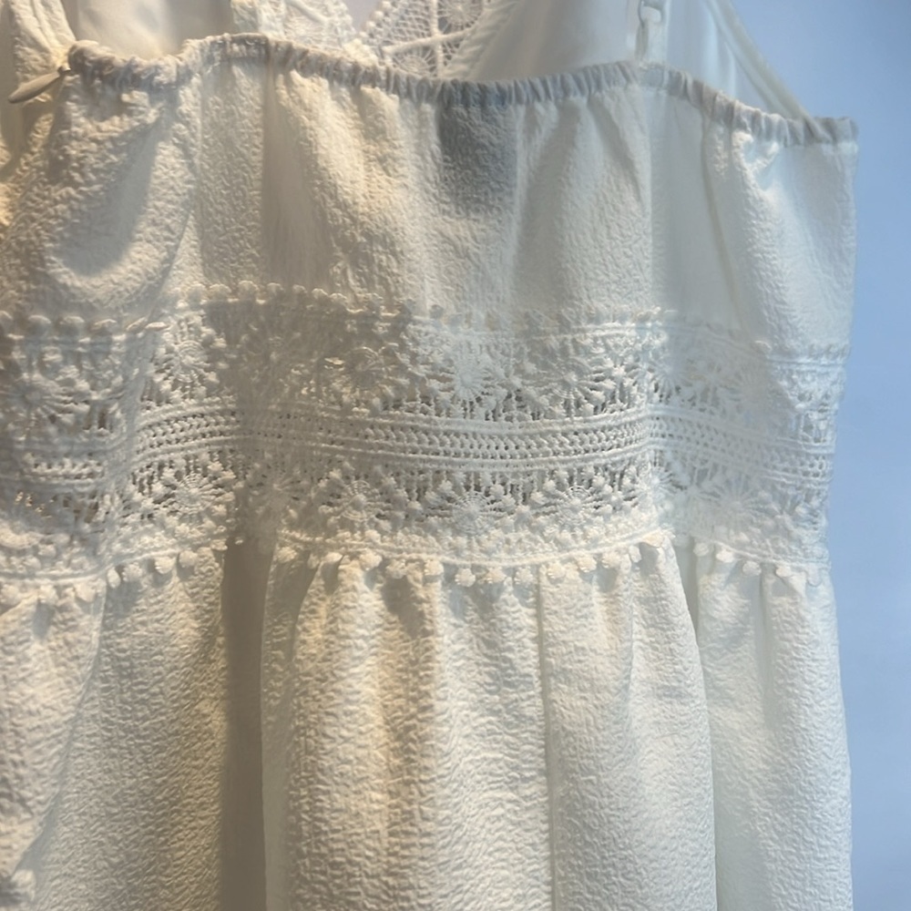 Shein White almost cream Embroidered Dress - Picture 8 of 9
